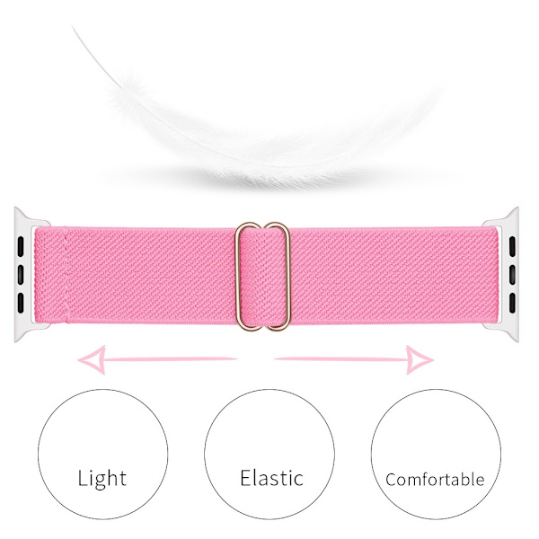 Elastisk Nylonrem Apple Watch Series 10 46mm Rosa