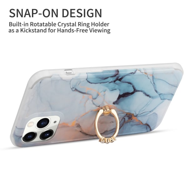 Skal Med Ringhållare iPhone 13 Pro Max Marmor Blå