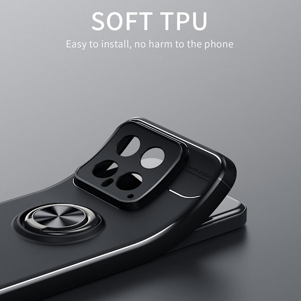 Etui med Ringholder til Xiaomi 14 Pro Sort