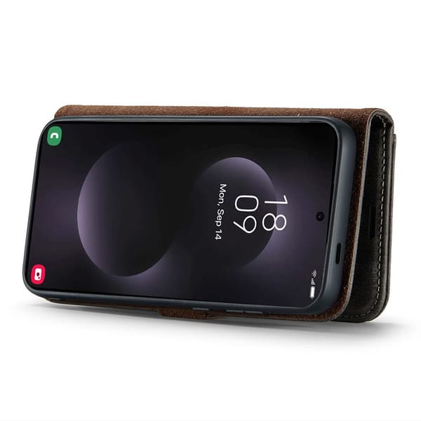 DG.MING 2-i-1 Magnet Wallet Samsung Galaxy S25 Edge Brun