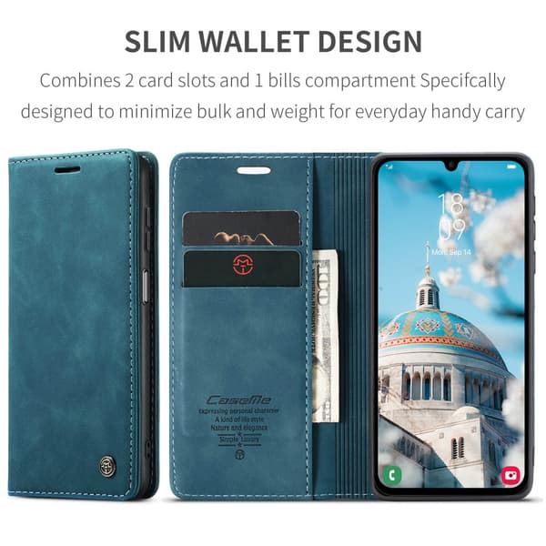 CaseMe Slim Plånboksfodral Samsung Galaxy A16 Blå