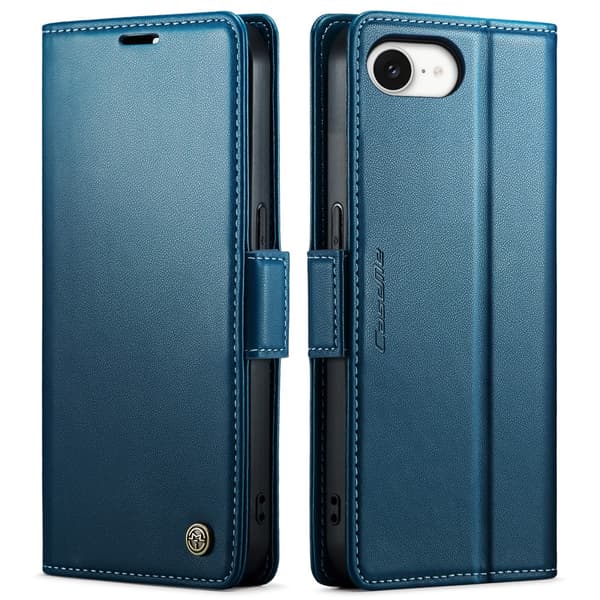 CaseMe Slim Plånboksfodral RFID-skydd iPhone 16e Blå