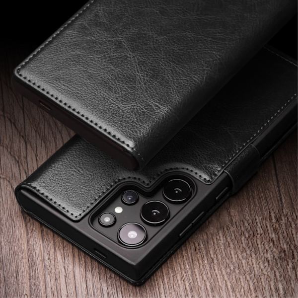 Qialino Læderpung Etui Samsung Galaxy S24 Ultra Sort