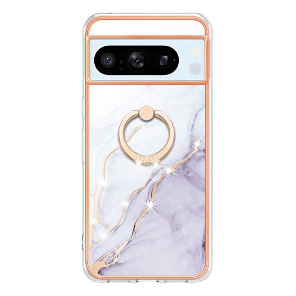 Skal Med Ringhållare Google Pixel 8 Pro Vit Marmor