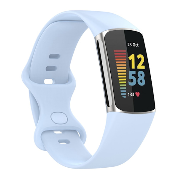 Fitbit Charge 6 -vaaleansininen silikoniranneke (L)
