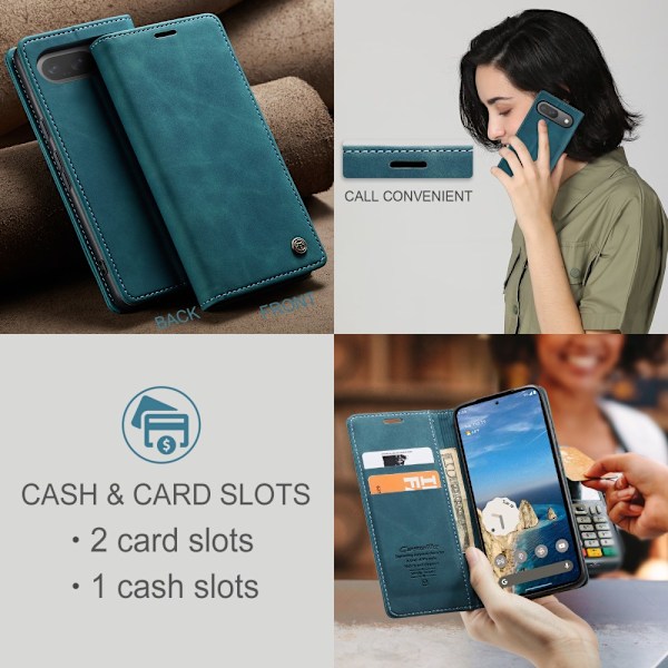 CaseMe Slim Wallet Case Google Pixel 9 Pro Blå