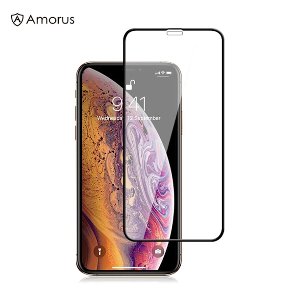 Amorus Heltäckande Härdat Glas Skärmskydd iPhone 11/XR Svart