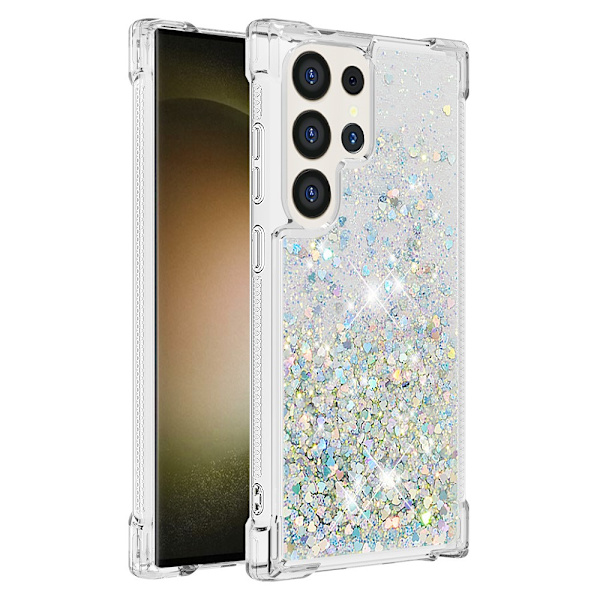 Glitter Bling TPU Cover Samsung Galaxy S24 Ultra Sølv