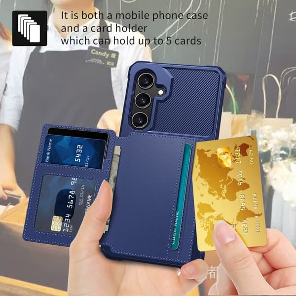 Multi-Slot Etui Samsung Galaxy S25 Plus Blå