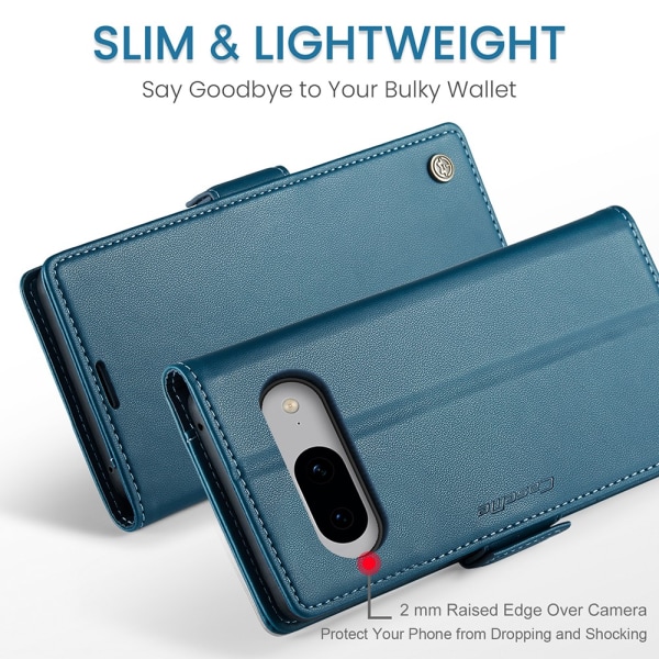 CaseMe Slim Pungetui RFID-beskyttelse Google Pixel 8 Blå