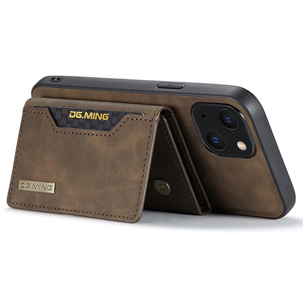 DG.MING 2 in 1 Magnetic Card Slot Case iPhone 14 Brown