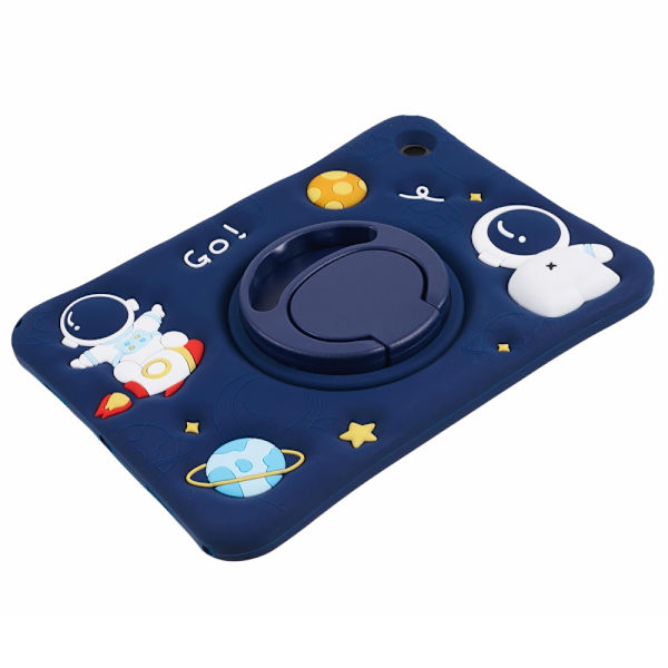 Samsung Galaxy Tab A8 -kotelo, astronautti, sininen, jalustalla