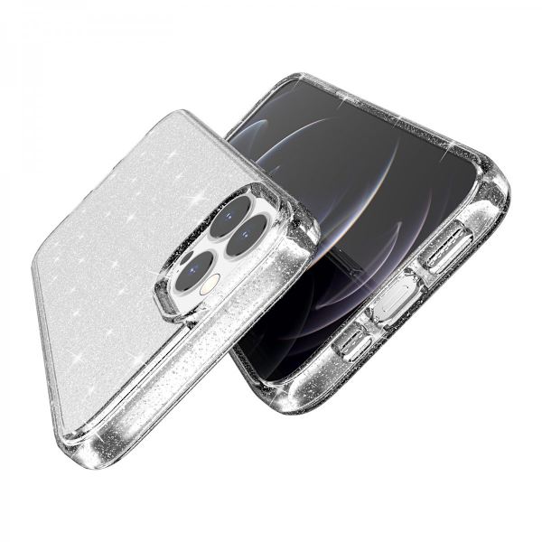 iPhone 13 Pro Max -kuori Glitter Transparent