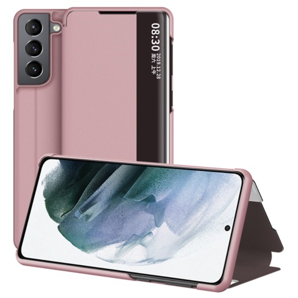 Samsung Galaxy S22 -kotelo, jossa on vaaleanpunainen näyttö