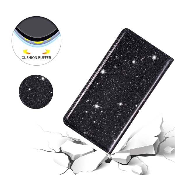 Glitter Plånboksfodral Samsung Galaxy S22 Svart