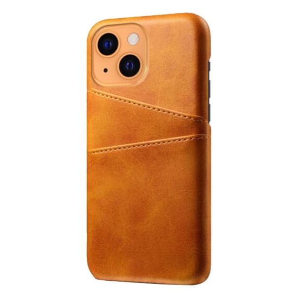 Nahkakuori korttipaikoilla iPhone 13 Mini Cognac