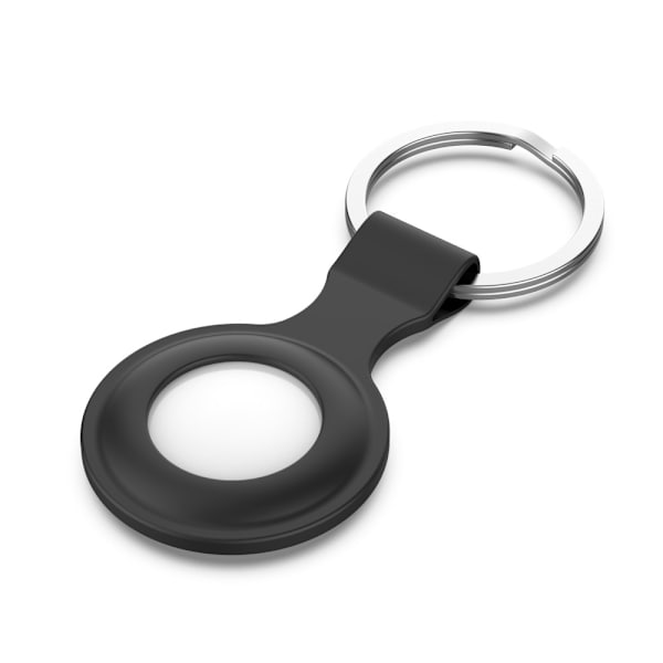 Silikonecover til Apple AirTag med nøglering Sort