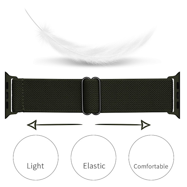 Elastinen Nylon-ranneke Apple Watch Series 10 42mm Vihreä