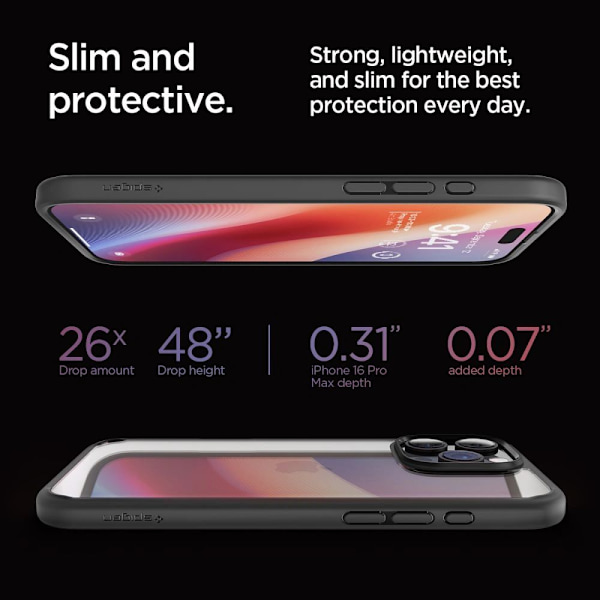 Spigen iPhone 16 Pro Max Case Ultra Hybrid Matte Black