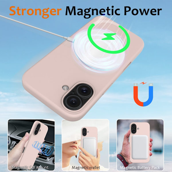 MagSafe Silikonskal iPhone 16 Rosa