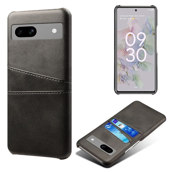 Läderskal Kortfack Google Pixel 7a Svart