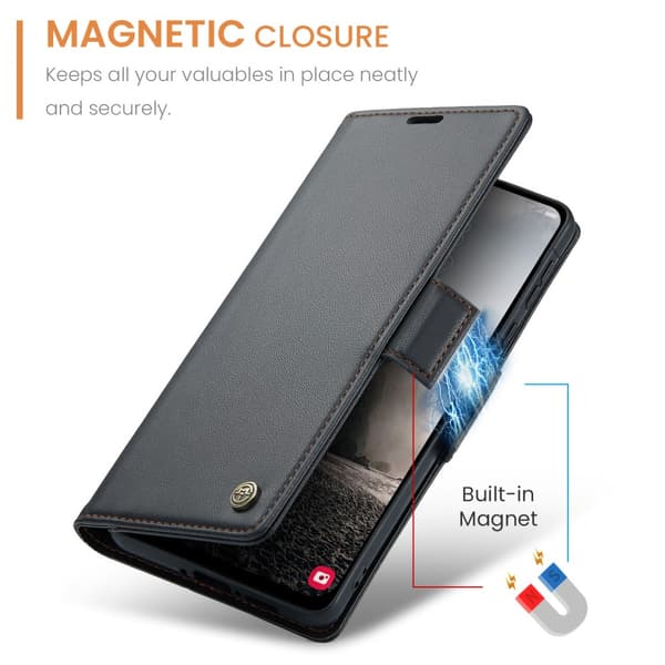 CaseMe Slim Plånboksfodral RFID-skydd Samsung Galaxy A56 Svart