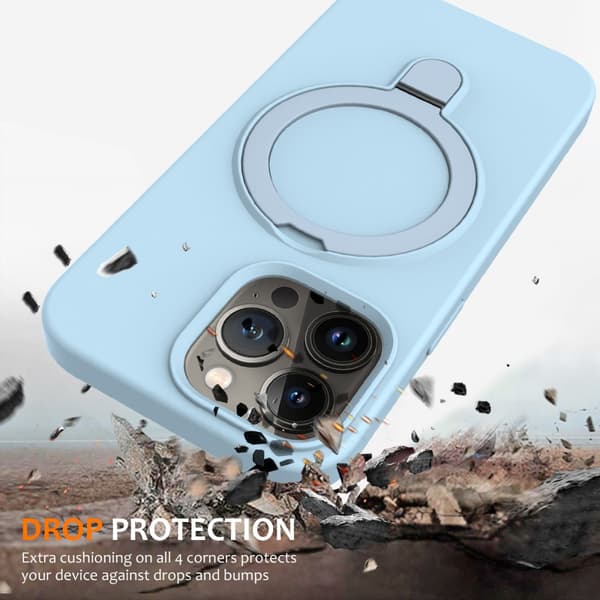 Silikonikuori Kickstand MagSafe iPhone 16 Pro Max Sininen