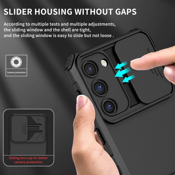 Kickstand Skal Samsung Galaxy S23 Plus Kameraskydd Svart