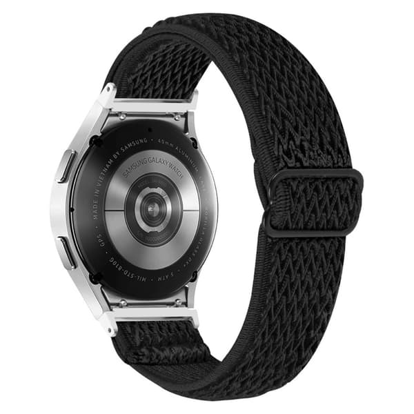 Flettet nylonrem til Samsung Galaxy Watch 5 40/44/Pro 45mm Sort