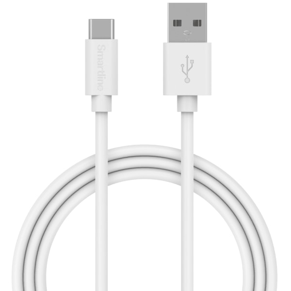 Smartline USB-C Kabel 3A 1m Hvid