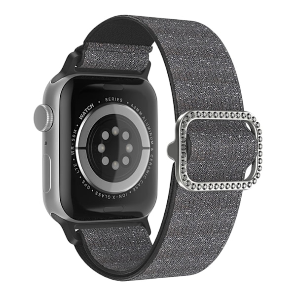 Elastiskt Nylonarmband Apple Watch Series 10 46mm Glitter Svart