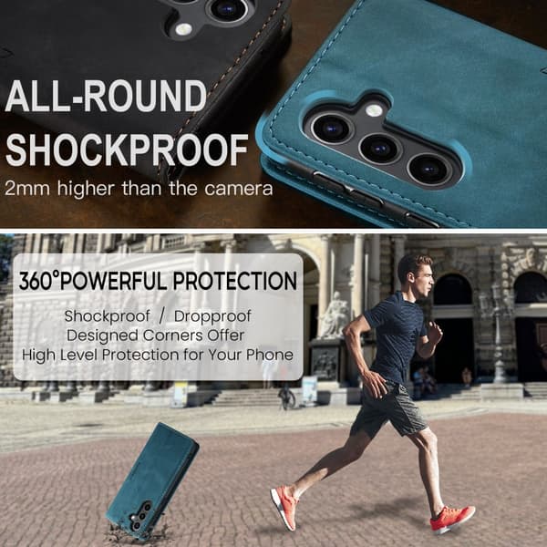 CaseMe Slim Plånboksfodral Samsung Galaxy S25 Blå