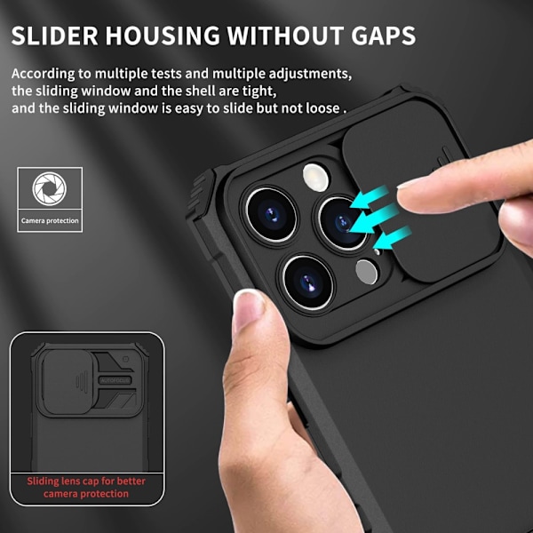 Kickstand Skal iPhone 14 Pro Max Kamerabeskyttelse Sort