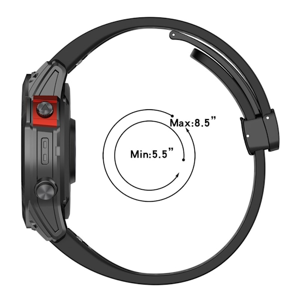 Silikonarmbånd Sport Garmin Fenix 7S Pro Sort