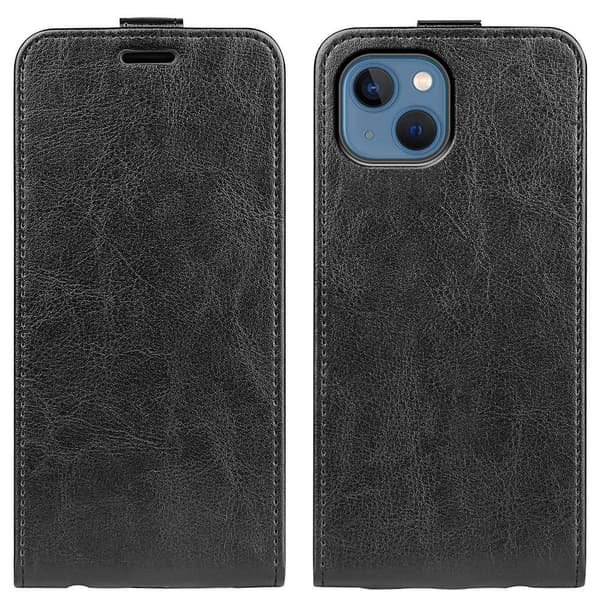 Nahkainen läppäkotelo iPhone 14 Musta