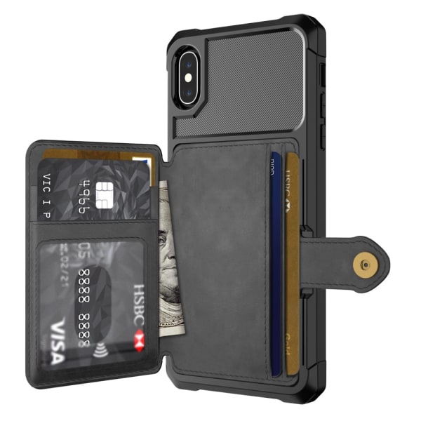 Moni korttipaikka kotelo iPhone XS Max Musta