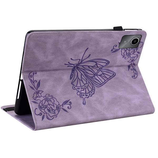 Læderetui Lenovo Tab M11 Sommerfugle Lilla