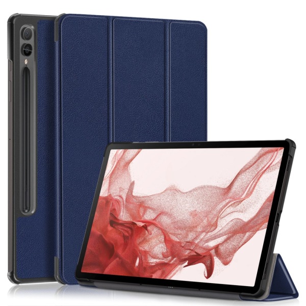 Samsung Galaxy Tab S9 Plus etui Tri-fold mørkeblå