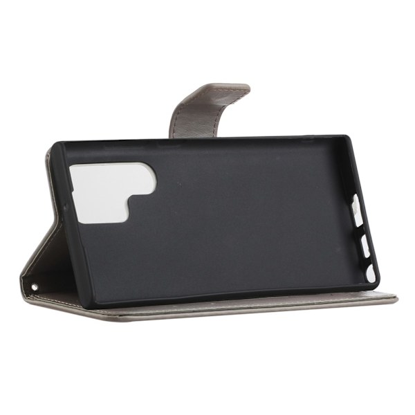 Läderfodral Fjärilar Samsung Galaxy S24 Ultra Grå