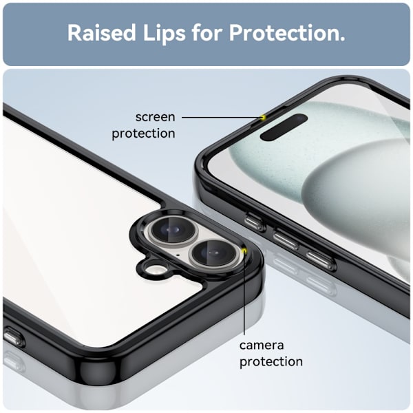Hybrid Edge Case iPhone 16 Plus Svart