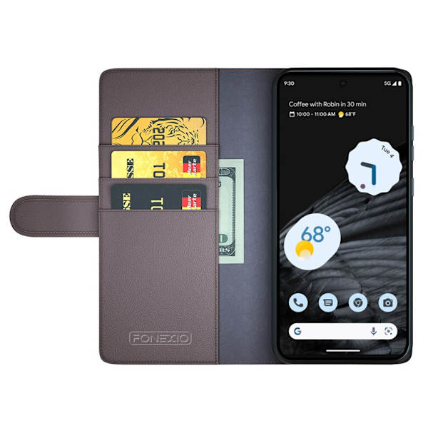 Äkta Läderfodral Google Pixel 7 Brun