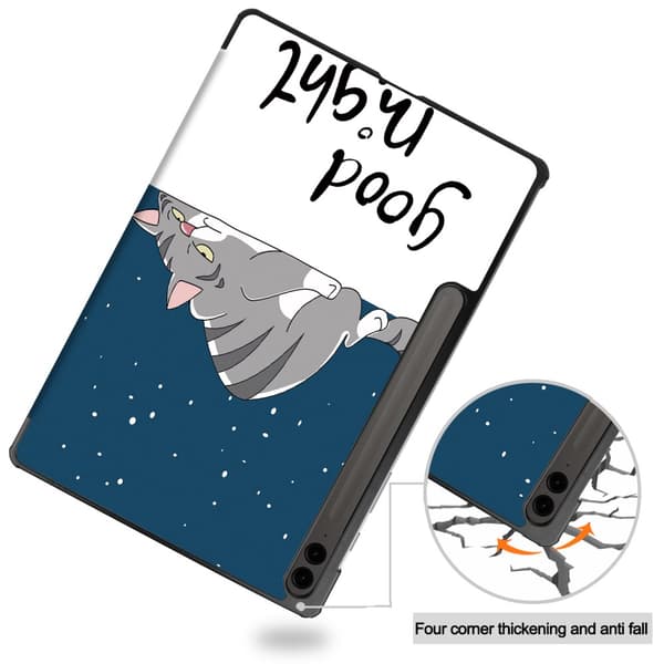 Samsung Galaxy Tab S9 FE Plus -kotelo Tri-fold Kissa