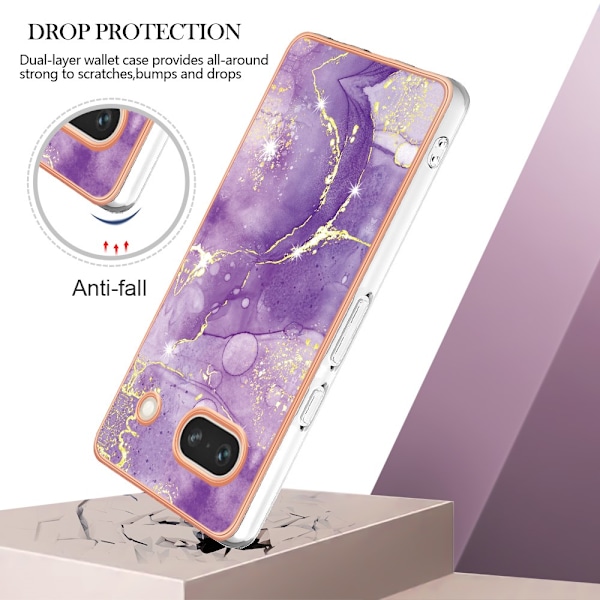 TPU Skal Google Pixel 7a Lila Marmor