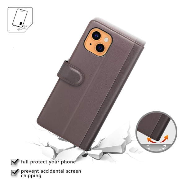 Fodral Äkta Läder iPhone 13 Mini Brun