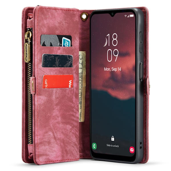 CaseMe Multi-Slot 2 i 1 Plånboksfodral Galaxy A54 Punainen