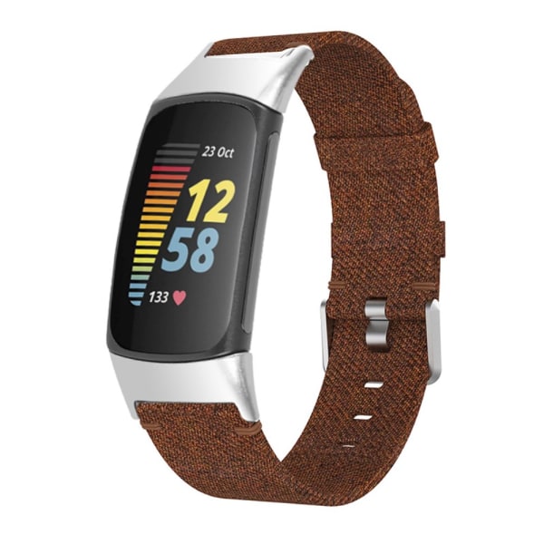 Canvasarmband Fitbit Charge 5 Brun