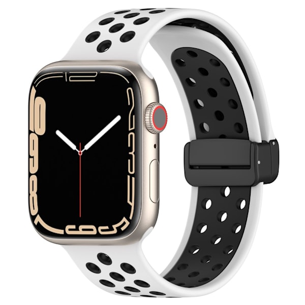 Silikonarmbånd Sport Apple Watch Series 10 42mm Hvid/Sort