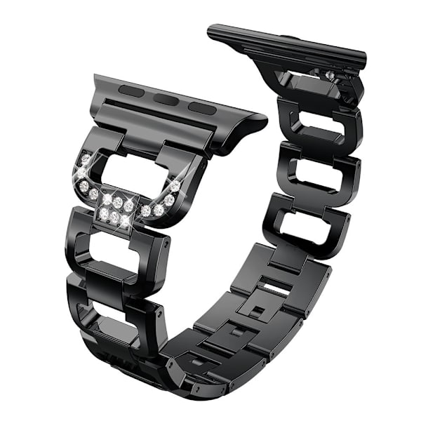 Rhinestone-metallrem för Apple Watch 42/44/45/49 mm Svart