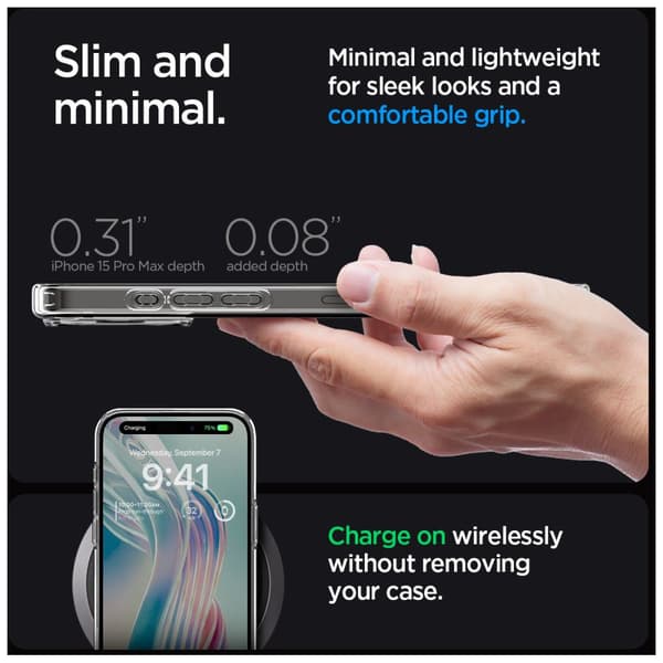 Spigen iPhone 15 Pro Max Case Ultra Hybrid Crystal Clear