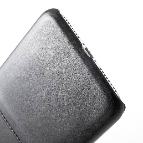Korthållare Läderskal iPhone 7/8 Plus Musta